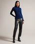 DVANA-Knitwear-For a frilling addition to your smart-casual wardrobe, add DVANA to your style repertoire. Not any ordinary knit, this ribbed jumper is given a little extra in the form of a frill detailing on the neckline and sleeves. Fitted jumper Cashmere blend High neck Long sleeves Frilled trims Ribbed knit- Ted Baker Romania